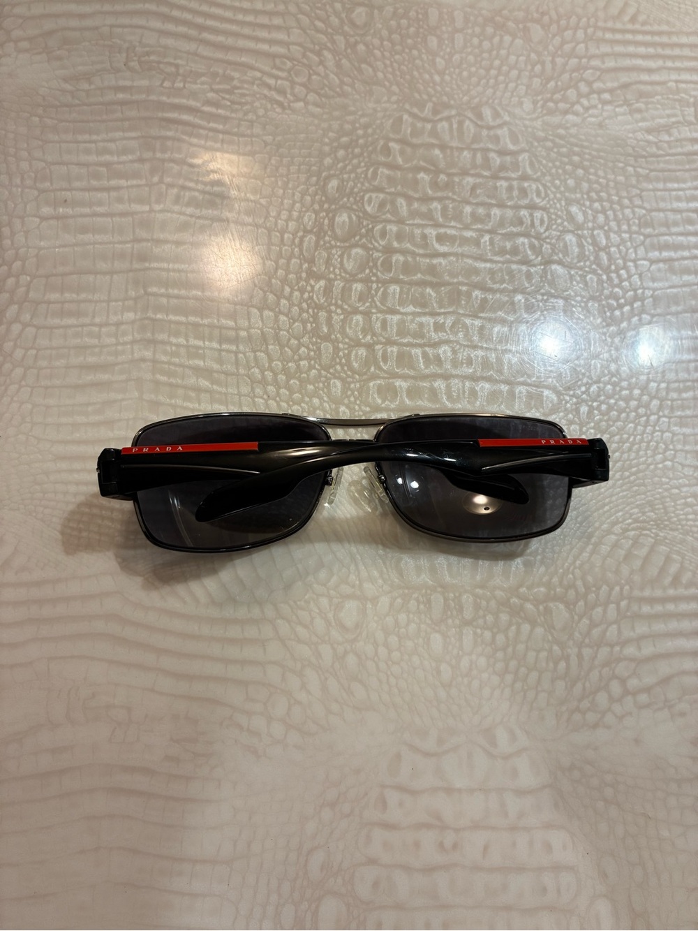 Prada Black Sunglasses with Red Stripe made in Italy - Picture 6 of 11